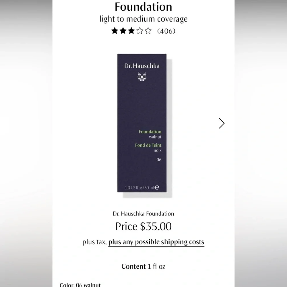 Dr. Hauschka foundation in walnut. New in box‎ . Retail 35